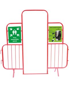 Walkthrough Barrier with Accessories & Signage - No Gate  - 22kg - Steel - P/C Red