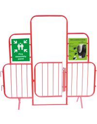 Walkthrough Barrier with Accessories & Signage - With Gate  - 22kg - Steel - P/C Red